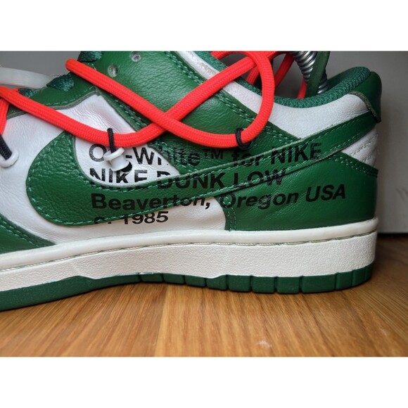Nike Off-White Dunk Low Shoes Mens Size 7 Pine Green White Sneakers CT0856-100 main image 12